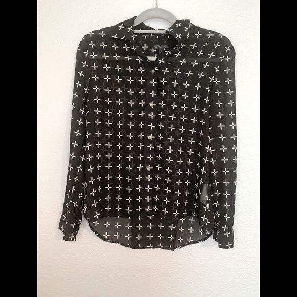 Vans black and white cross blouse size S - Picture 1 of 10